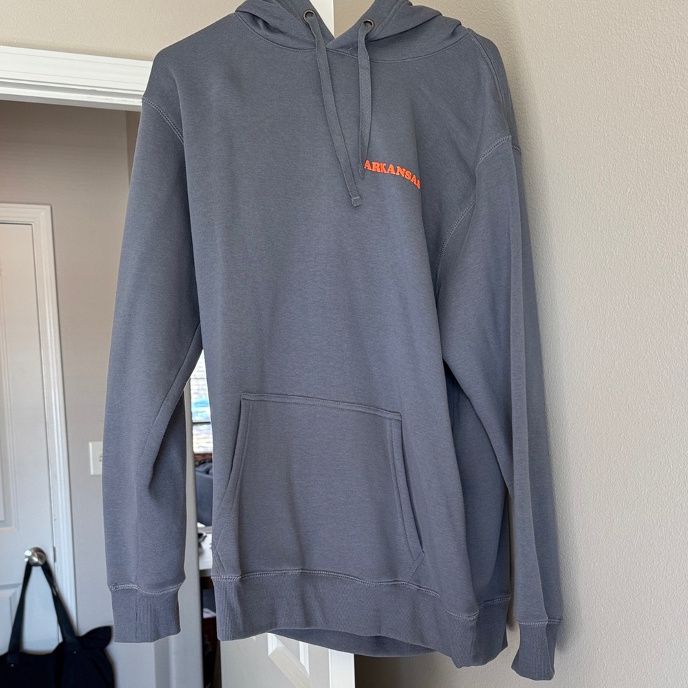 Arkansas Gray Hoodie with Orange Accent